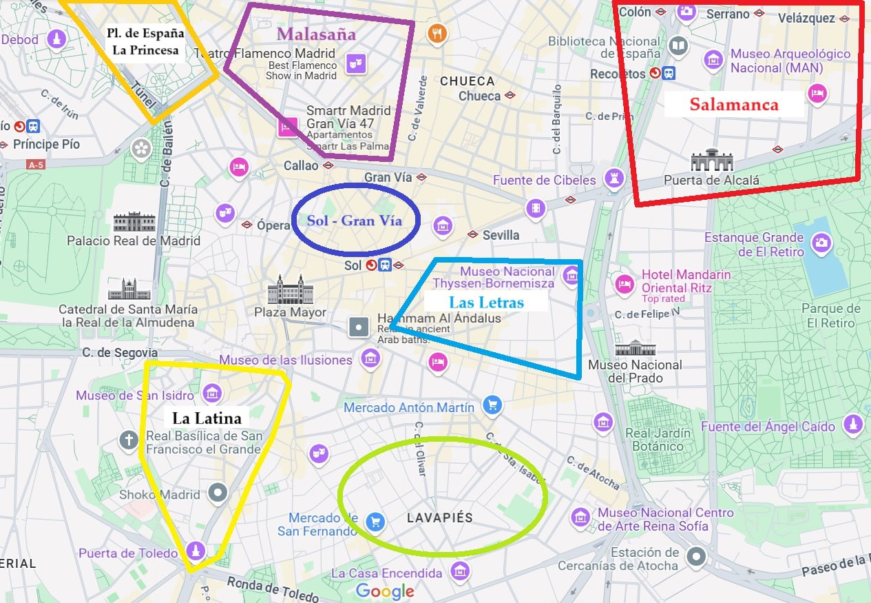 Madrid-Spain-Where-to-stay-Map