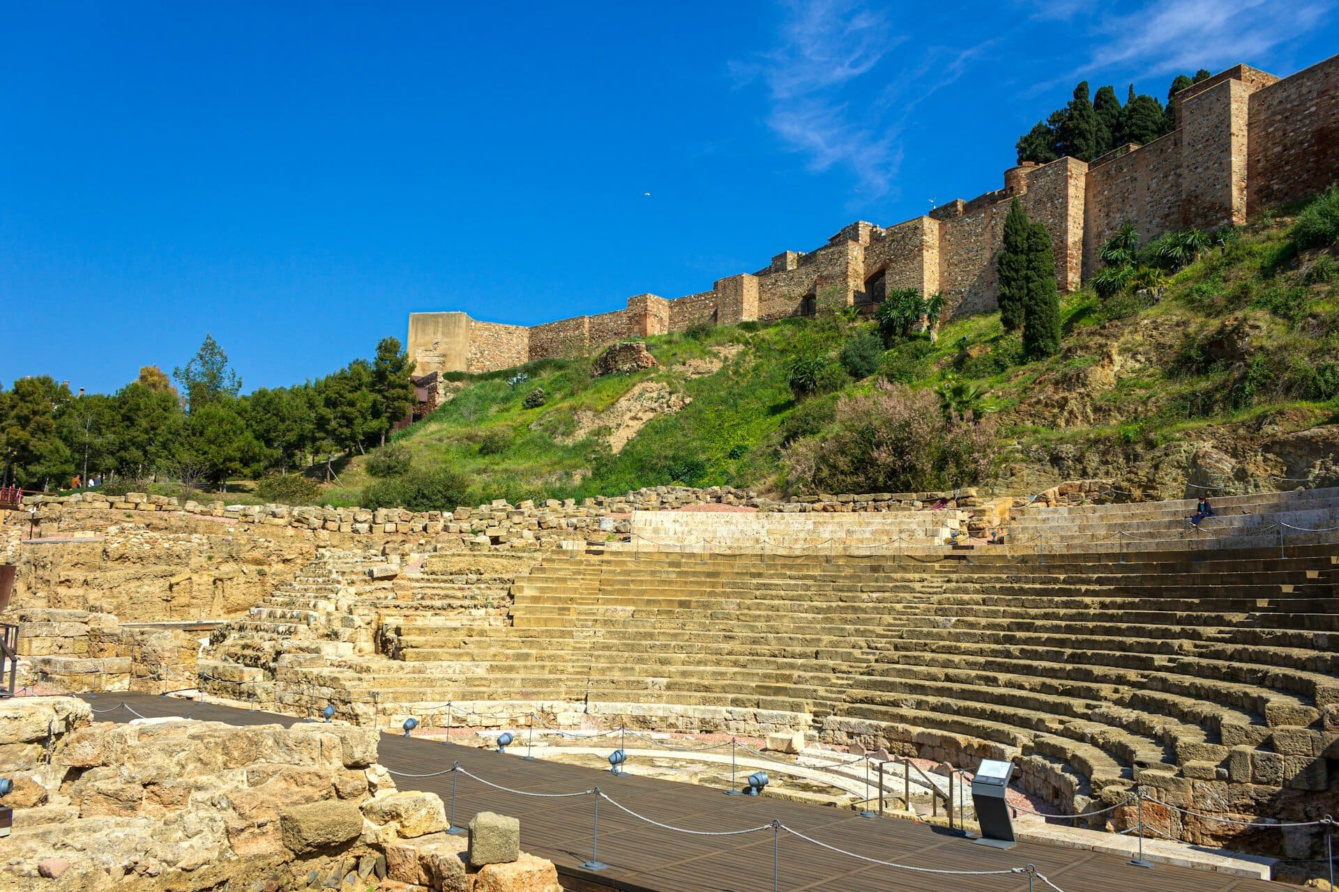 Malaga-Spain-teatro-romano-and-alcazaba-walls