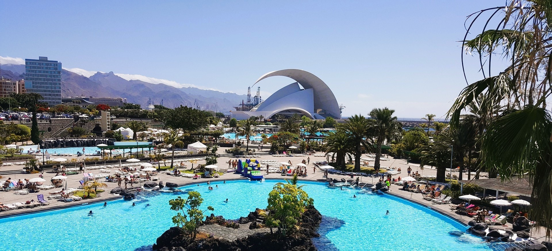 Tenerife-Spain-Santa-Cruz-auditorium-and-pools-palms