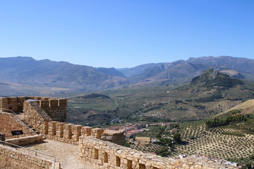 Jaen-Spain-Santa-Catalina-Fortress-olive-view